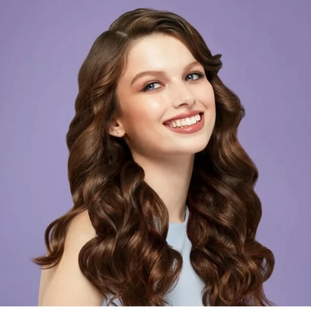 KISS InstaWave Deluxe Automatic Curler Ceramic Ionic Rotating Hair‎ Wand White